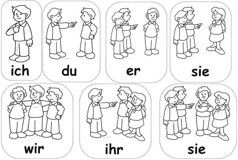 Kinder zählen Pronomen auf
