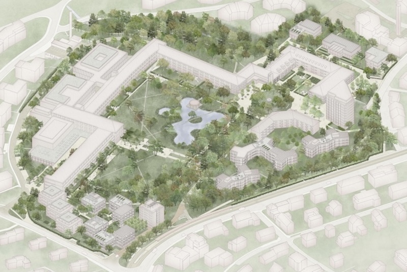 Vision 2030 des Spitalareals Zollikerberg (Abb. Diakoniewerk, Grafik: ZN)