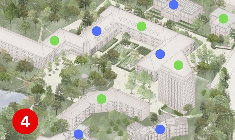 «Ankunftsort Ost» mit runder «Landschaftsarena» im Zentrum