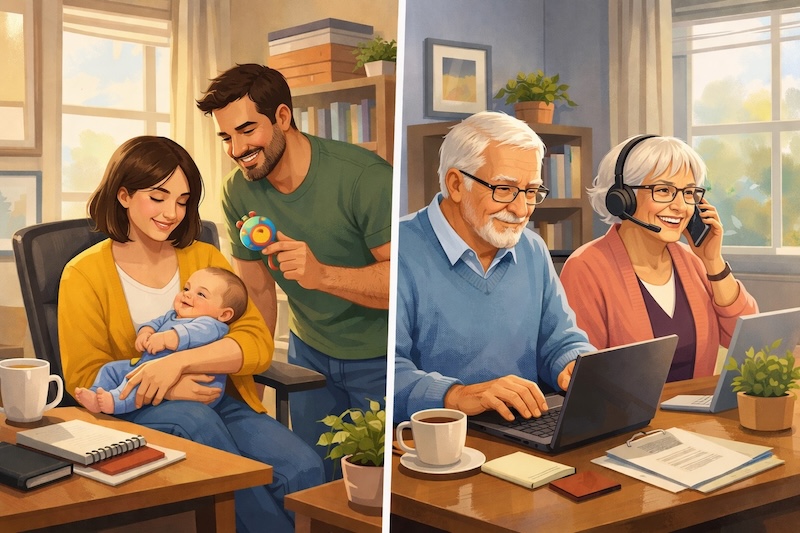 Mehr Zeit für die Familie in jungen Jahren, weiterarbeiten nach der Pensionierung