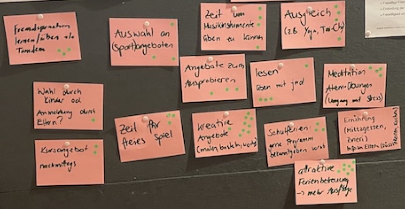 Rege Teilnahme der Eltern: bunter Mix an Wünschen (Foto: ZN)