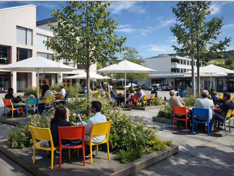 So oder ähnlich könnte der Dorfplatz bald aussehen (Fotos: ZN / KI)