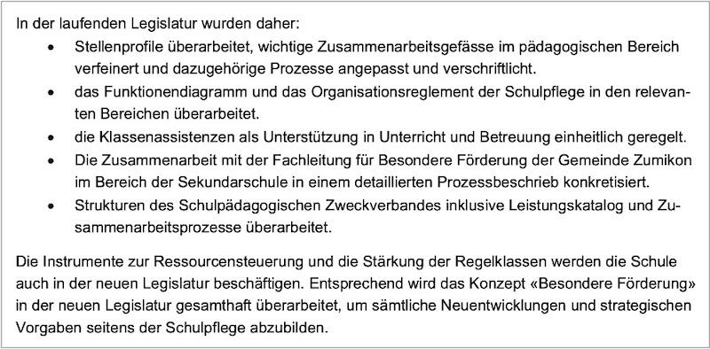 Ausriss aus dem Tätigkeitsbericht: gewaltiger Abstraktionsgrad