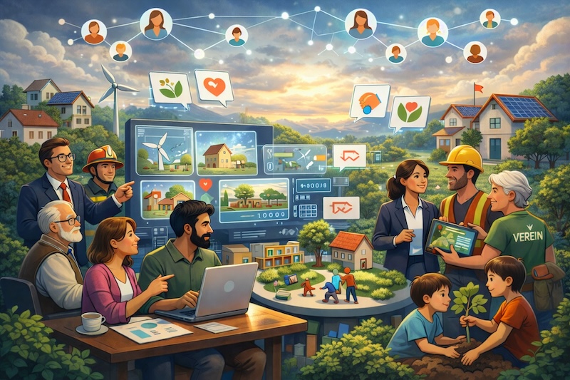 Lokales Netzwerk für gemeinsame Projekte (Illustration: KI)